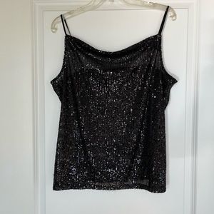 Black sequin tank top